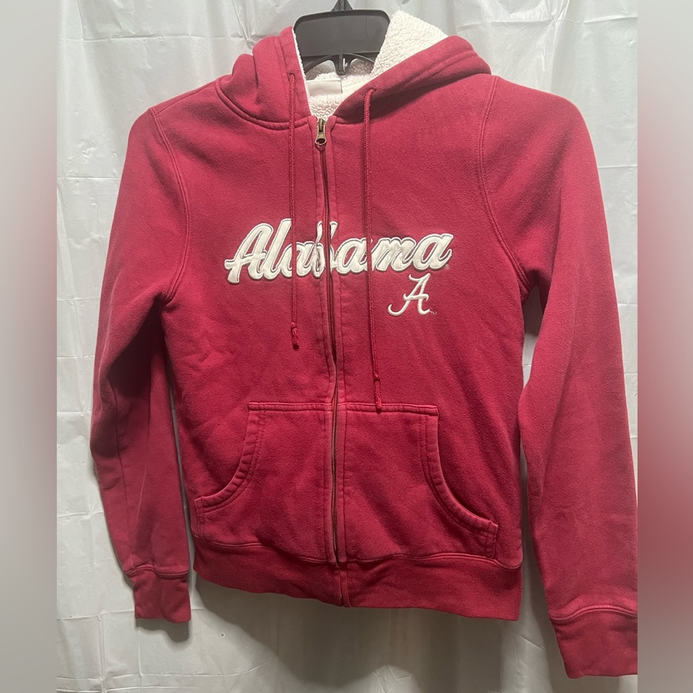 Vintage Pro Edge Alabama Crimson Tide Full Zip Hoodie Lined with Faux Fur Size M